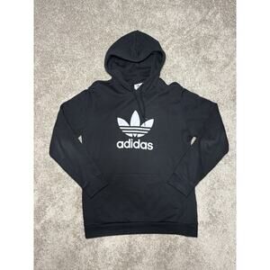 Adidas Originals Trefoil Hoodie mens size Medium Black DT7964 Great Condition